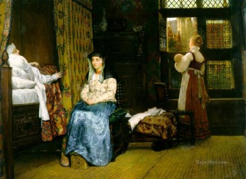  Chamber Painting - A Birth Chamber Romantic Sir Lawrence Alma Tadema